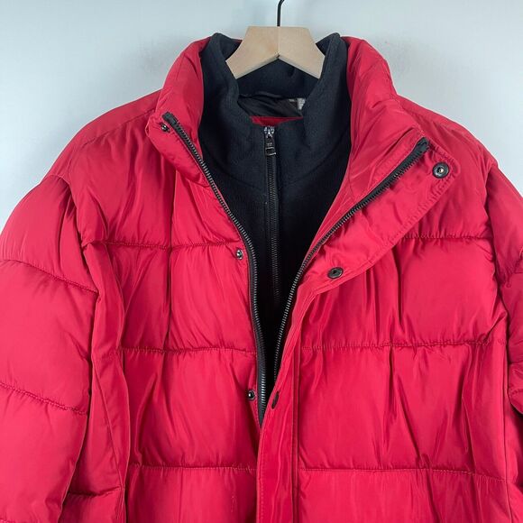 Calvin Klein Puffer Jacket Men's XL Red Alternative Down Full Zip Outdoor Winter - Picture 4 of 12